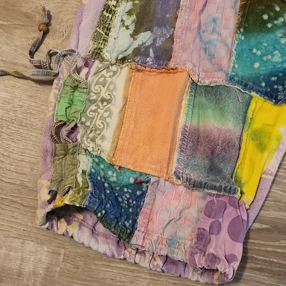 Boho Patchwork Multicolor Denim Jumpsuit/Overalls From Japan - Picture 6 of 13